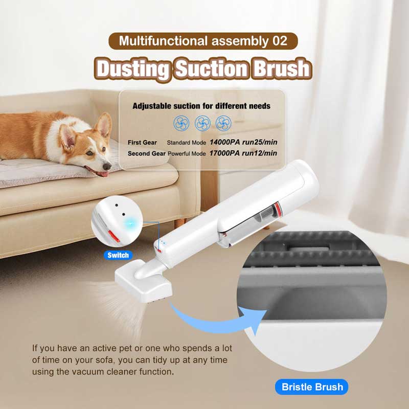 Rechargeable-Portable-Handheld-Wireless-Cordless-BLDC-Pet-Hair-Grooming-Dog-Cat-Slicker-Brush-Vacuum-Cleaner