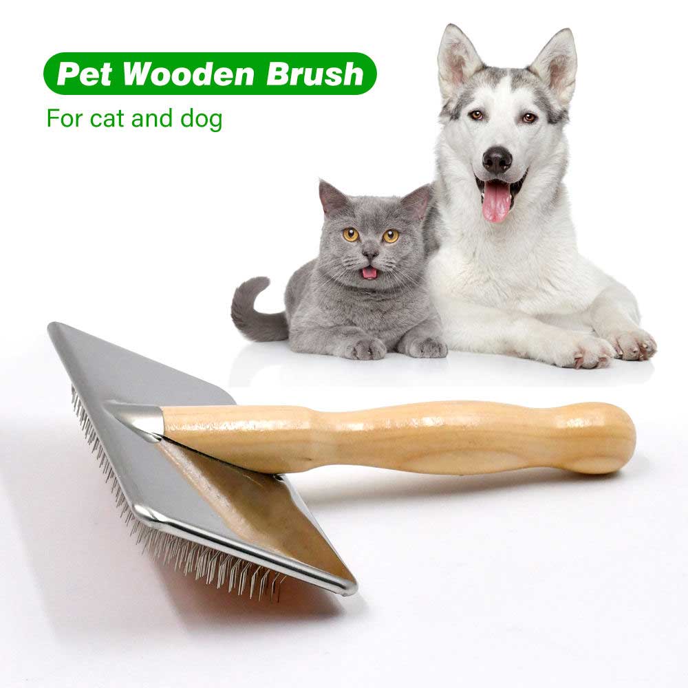 Custom-Professional-Groomer-Wood-Handle-Soft-Pet-Hair-Dog-and-Cat-Grooming-Slicker-Brush