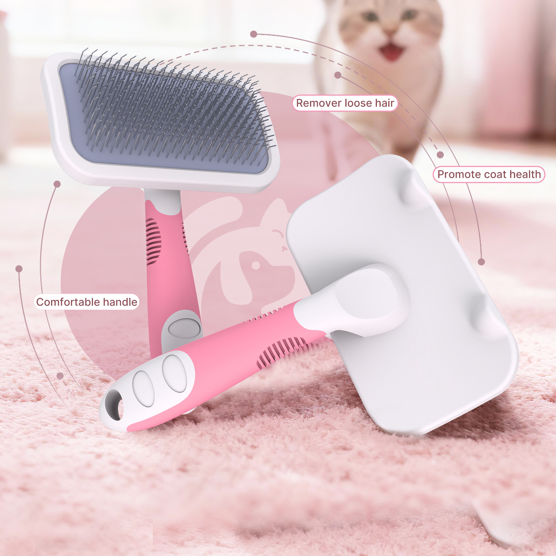 Curved Pet Slicker Brush-01 Curved Pet Slicker Brush-01