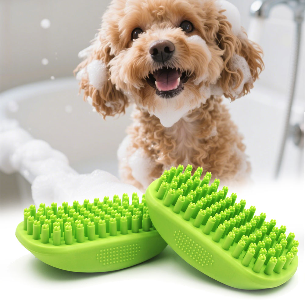 Dog Shampoo Brush with Plum Blossom Pillars-01 Dog Shampoo Brush with Plum Blossom Pillars-01