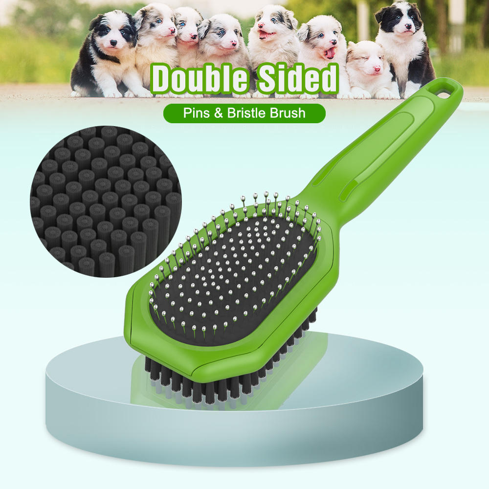 Double Sided Pin & Bristle Brush-01 Double Sided Pin & Bristle Brush-01