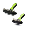 2-in-1 Double Sided Pet Comb: Double-Row Undercoat Rake & Deshedding Comb for Dogs and Cats【0101-052/0101-054】