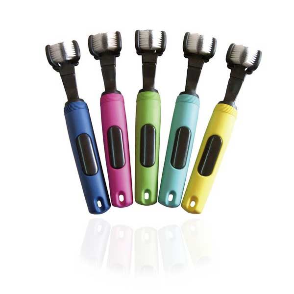 Hot-Sale-Soft-Plastic-Material-TripleHead-Tooth-Brush-Pet-Dog-Toothbrush