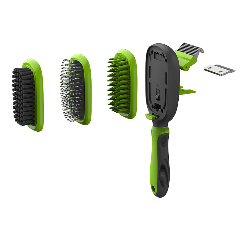 5-in-1 Dog Grooming Set With Pin Brush, Bristle Brush, Massage Brush, Dematting Comb and Deshedding Tool 【0107-004】