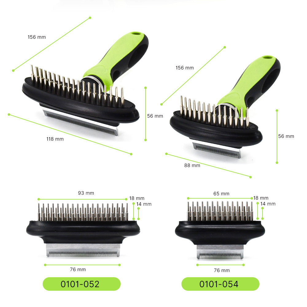 2-in-1 Double Sided deshedding Comb with Double-Row Rake-02