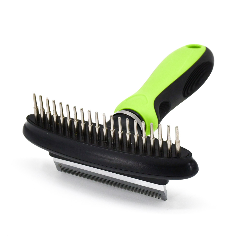 2-in-1 Double Sided deshedding Comb with Single-Row Rake 02