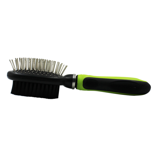2-in-1 Dual-Sided Pin and Bristle Brush with Elastic Cushion Head for Dogs & Cats【0101-050/0101-051】