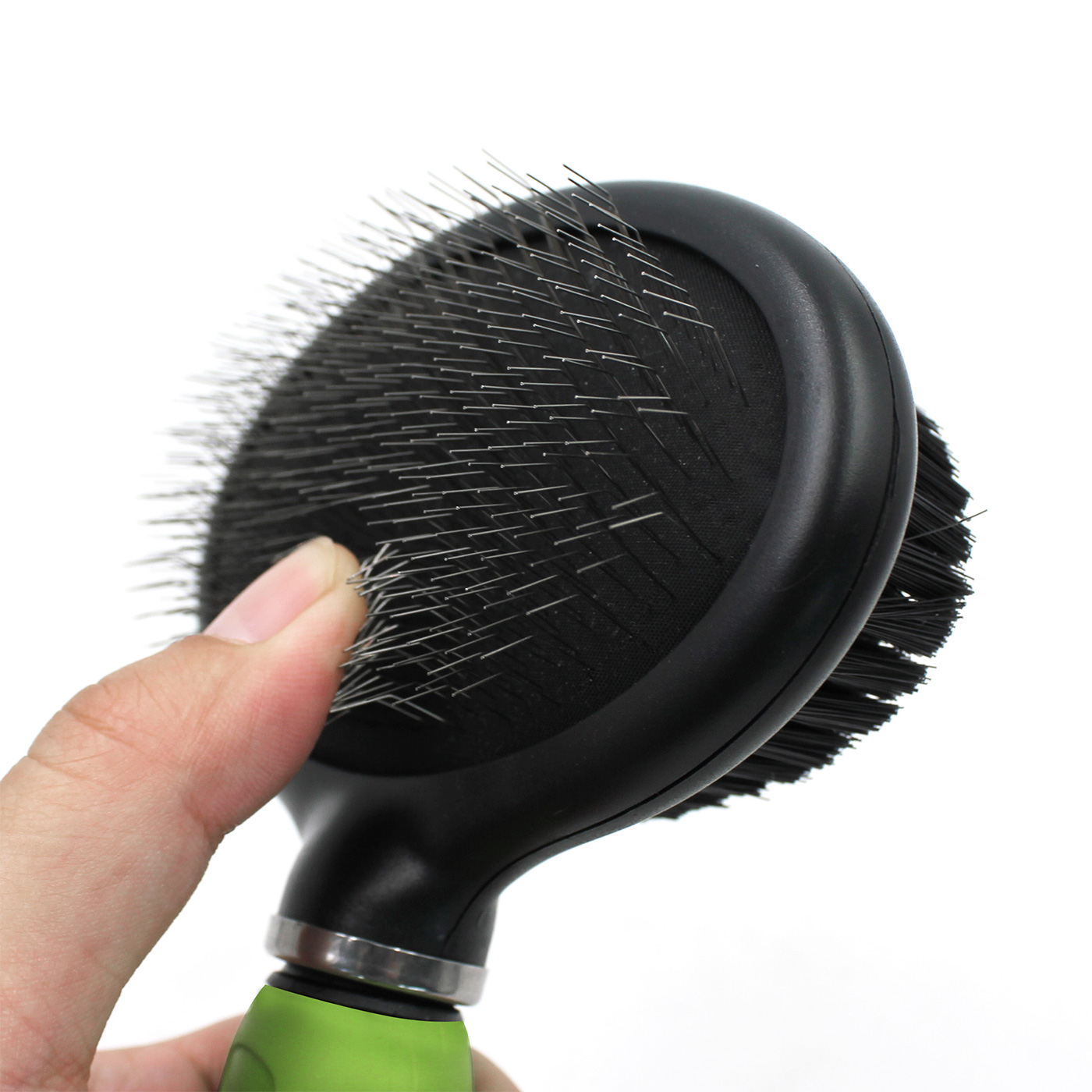 Double Sided Slicker & Bristle Brush For Dogs and Cats With Elastic Head【0101-038/0101-040】