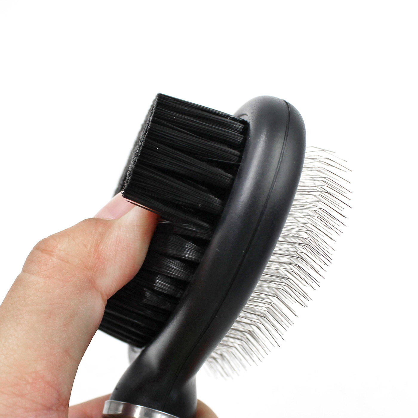 Double Sided Slicker & Bristle Brush For Dogs and Cats With Elastic Head【0101-038/0101-040】