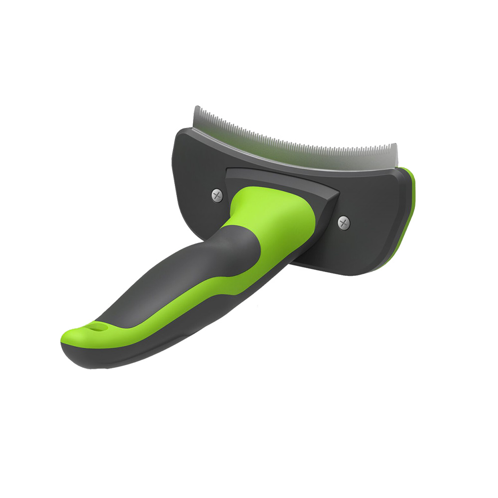 Curved Deshedding Tool with Self-Cleaning Function & Concealed Blade for Dogs & Cats  【0101-097/0101-098/0101-099】