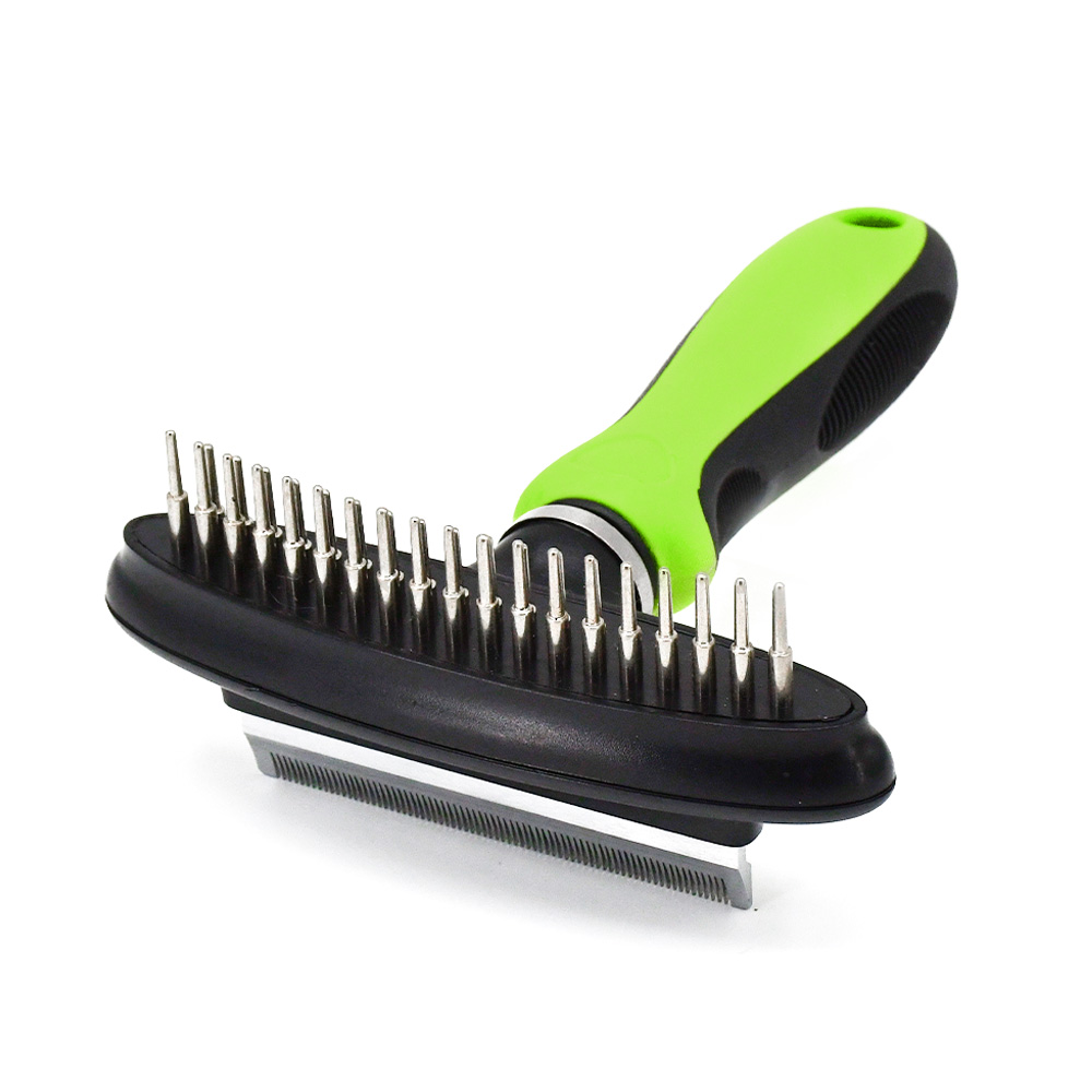 2-in-1 Double Sided Pet Comb: Double-Row Undercoat Rake & Deshedding Comb for Dogs and Cats【0101-052/0101-054】