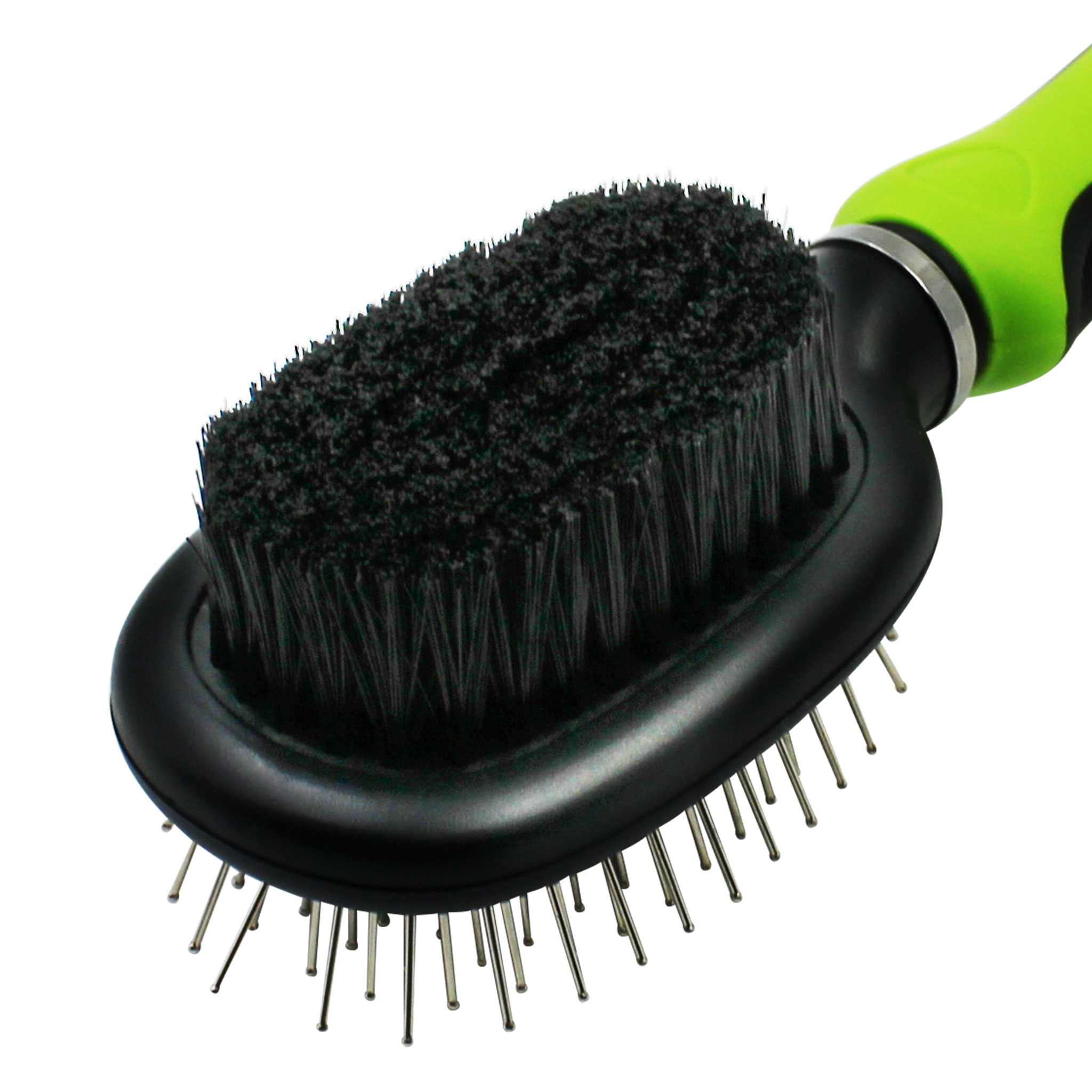 2-in-1 Dual-Sided Pin and Bristle Brush with Elastic Cushion Head for Dogs & Cats【0101-050/0101-051】