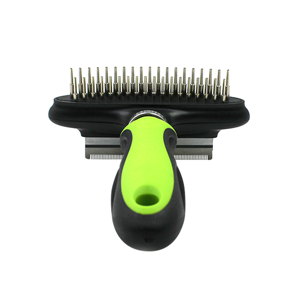 2-in-1 Double Sided Pet Comb: Double-Row Undercoat Rake & Deshedding Comb for Dogs and Cats【0101-052/0101-054】