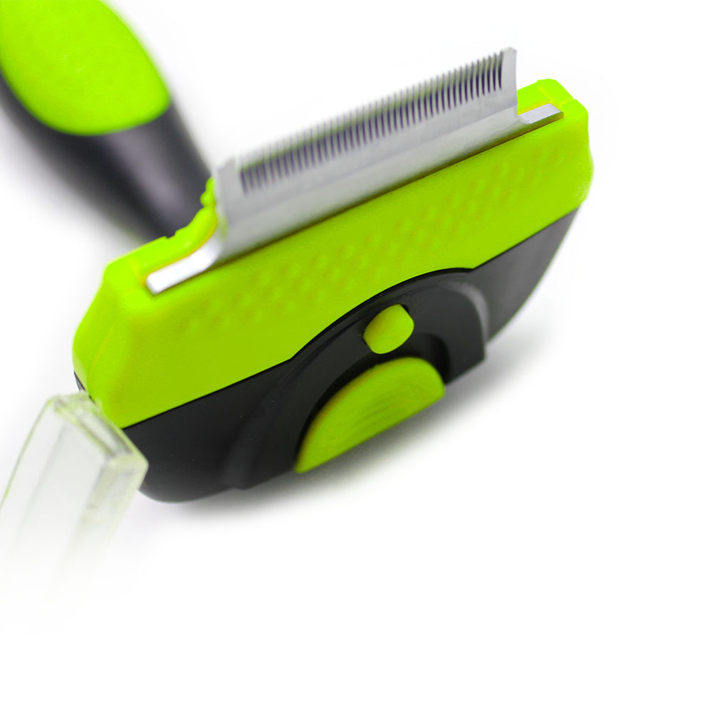 Self-Cleaning Straight Blade Deshedding Tool with Interchangeable Heads for Dogs & Cats 【0101-024】