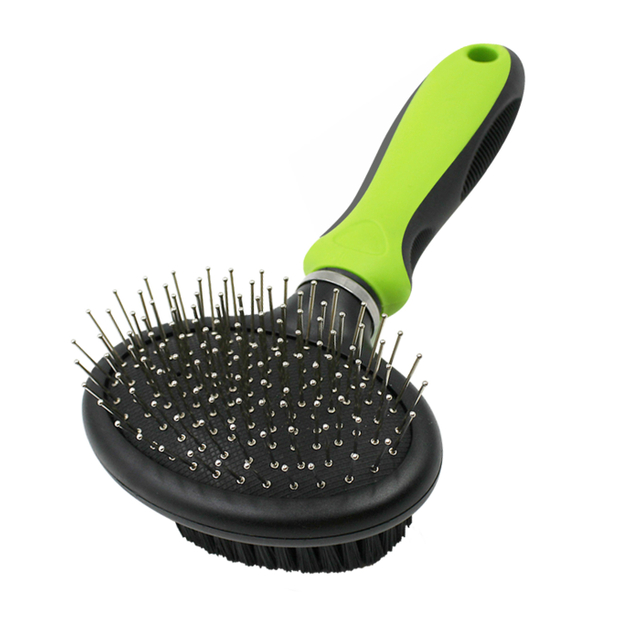 Double Sided Pin & Bristle Brush For Dogs and Cats With Elastic Head【0101-039/0101-041】