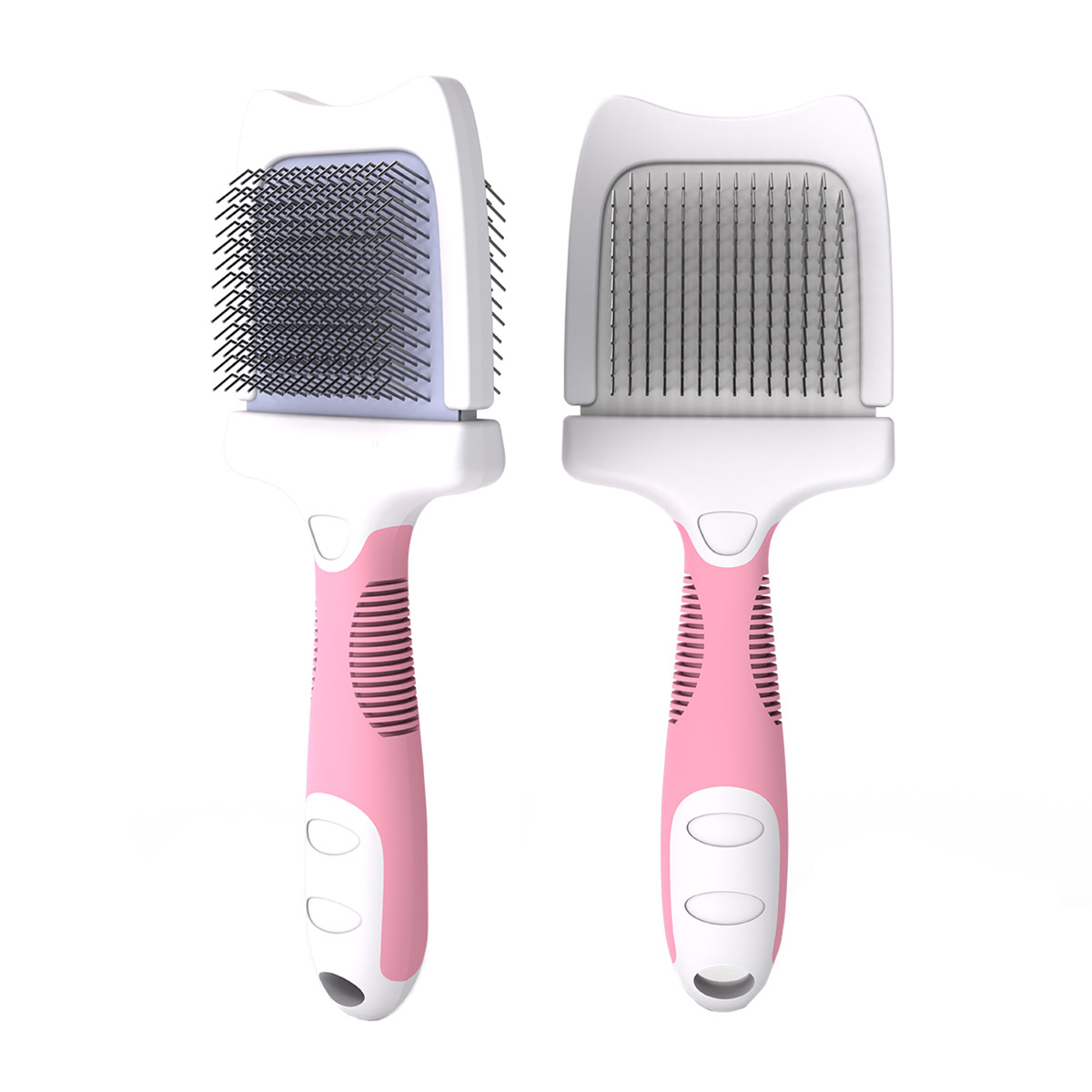 Flexible Head Dual-Sided Pet Slicker Brush with Soft & Hard Extra Long Bristles for Dogs and Cats【0101-146】