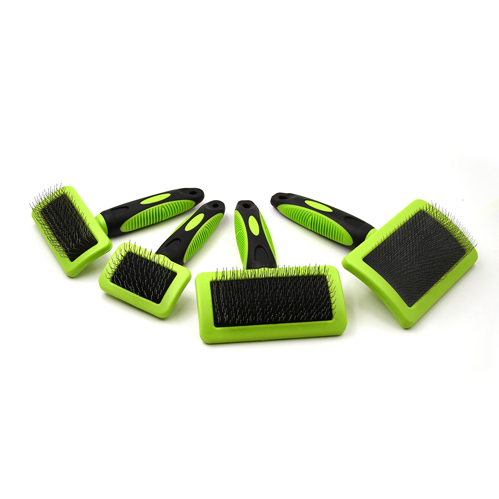 Curved Square Pet Slicker Brush – Custom Long Pins Available for Dogs and Cats【BSAK069/ BSAK094/ BSAK121/ BSAK125】