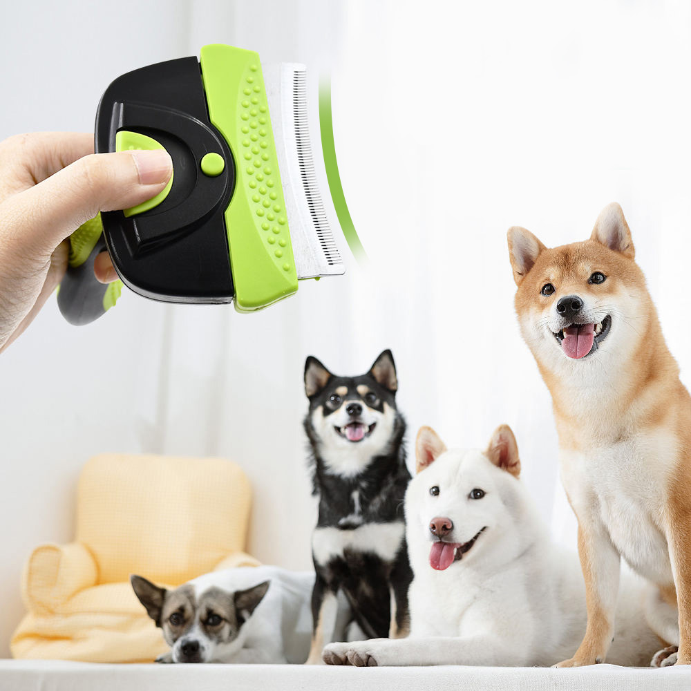 Self-Cleaning Curved Deshedding Tool with Interchangeable Blade Heads-01