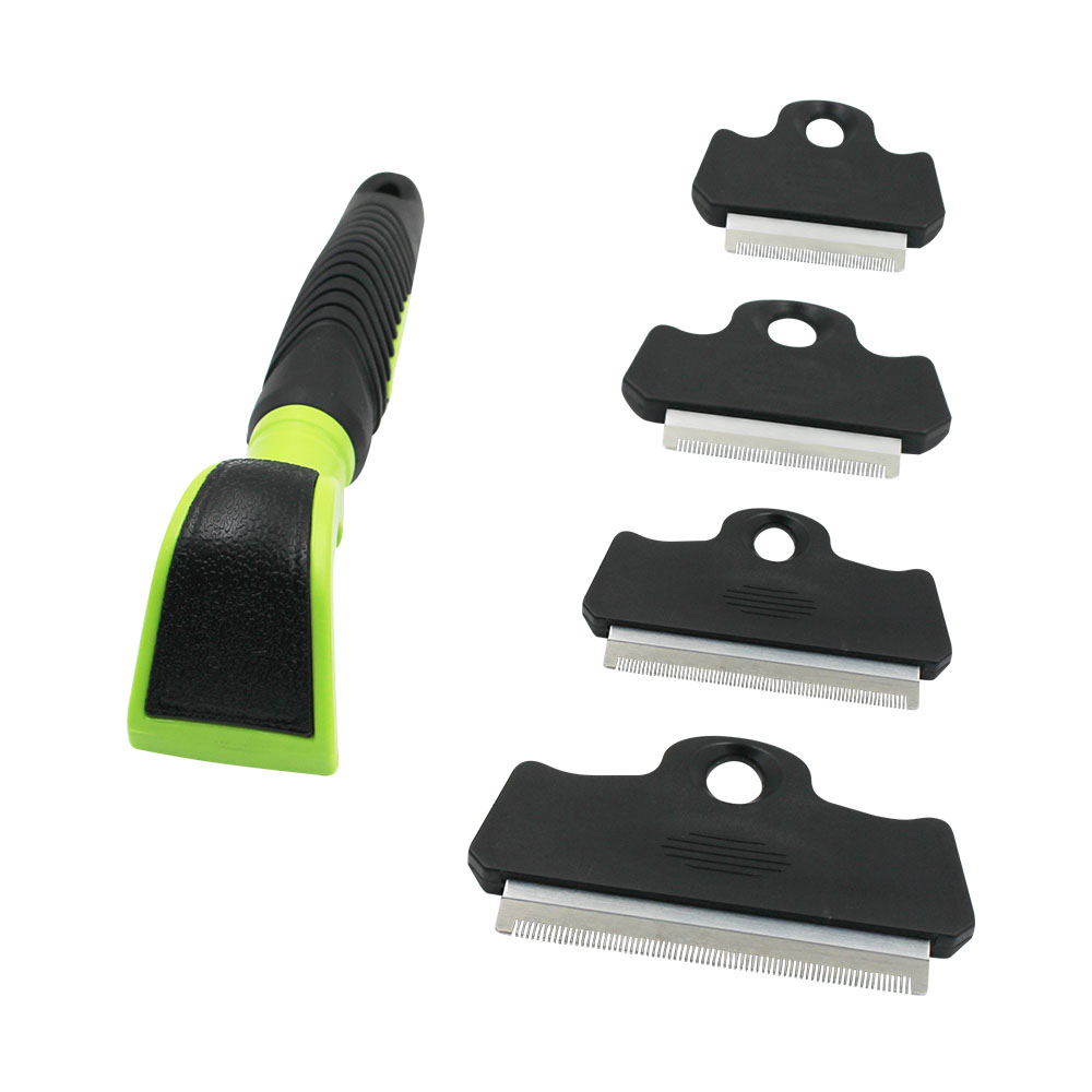 Straight-Blade Deshedding Tool with Interchangeable Heads for Dogs & Cats【DQT050/ DQT066/ DQT076/ DQT100】