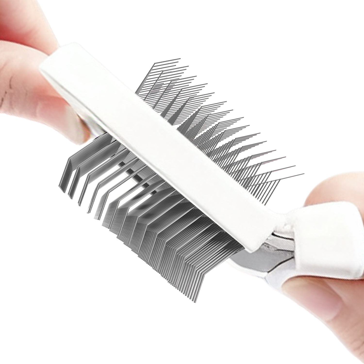Flexible Head Dual-Sided Pet Slicker Brush with Soft & Hard Extra Long Bristles for Dogs and Cats【0101-146】