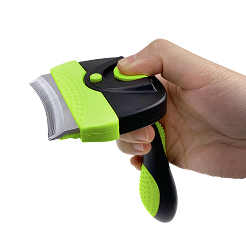 Self-Cleaning Curved Deshedding Tool with Interchangeable Blade Heads for Dogs & Cats 【0101-023】