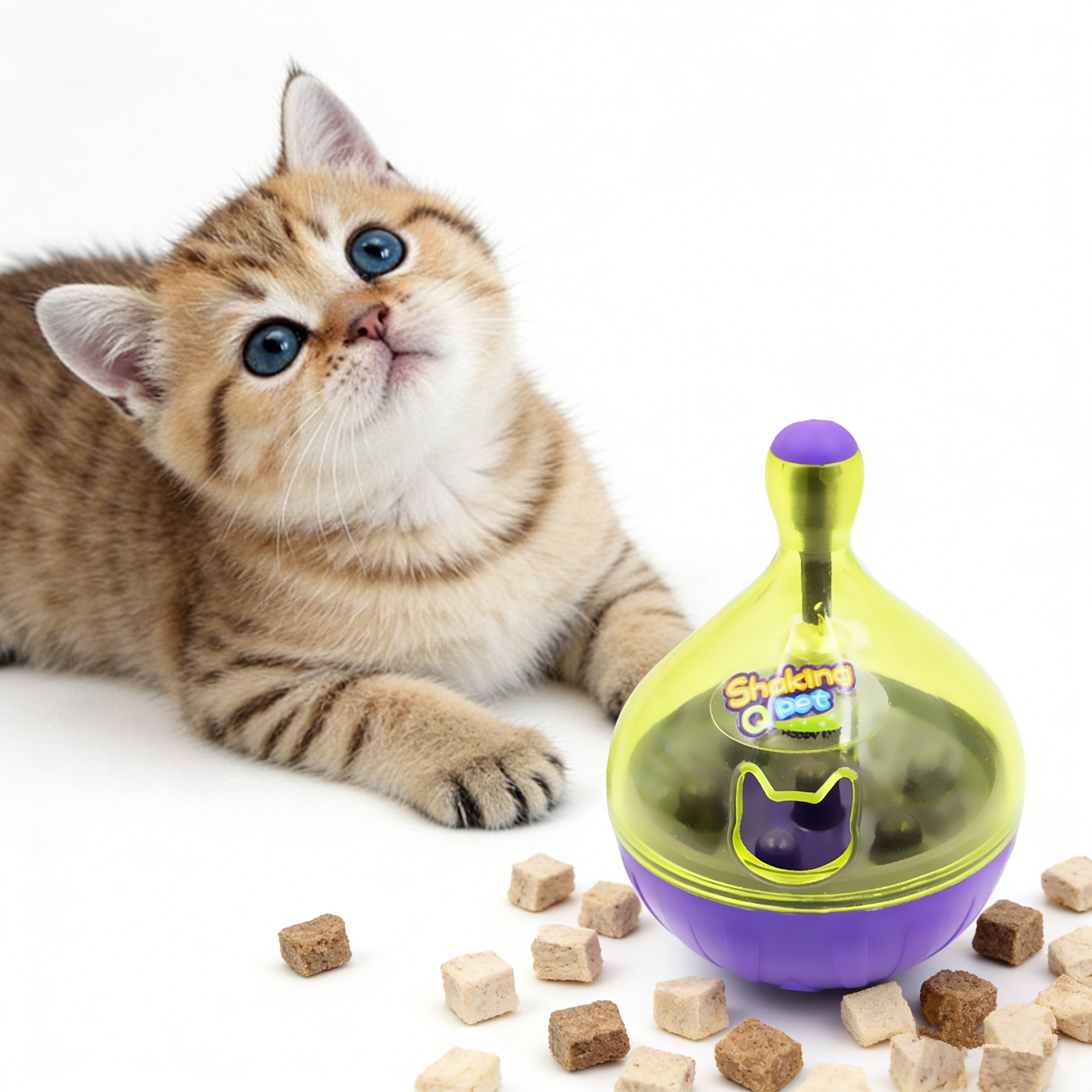 Interactive Treat Dispenser Wobbler Toy for Cats-01
