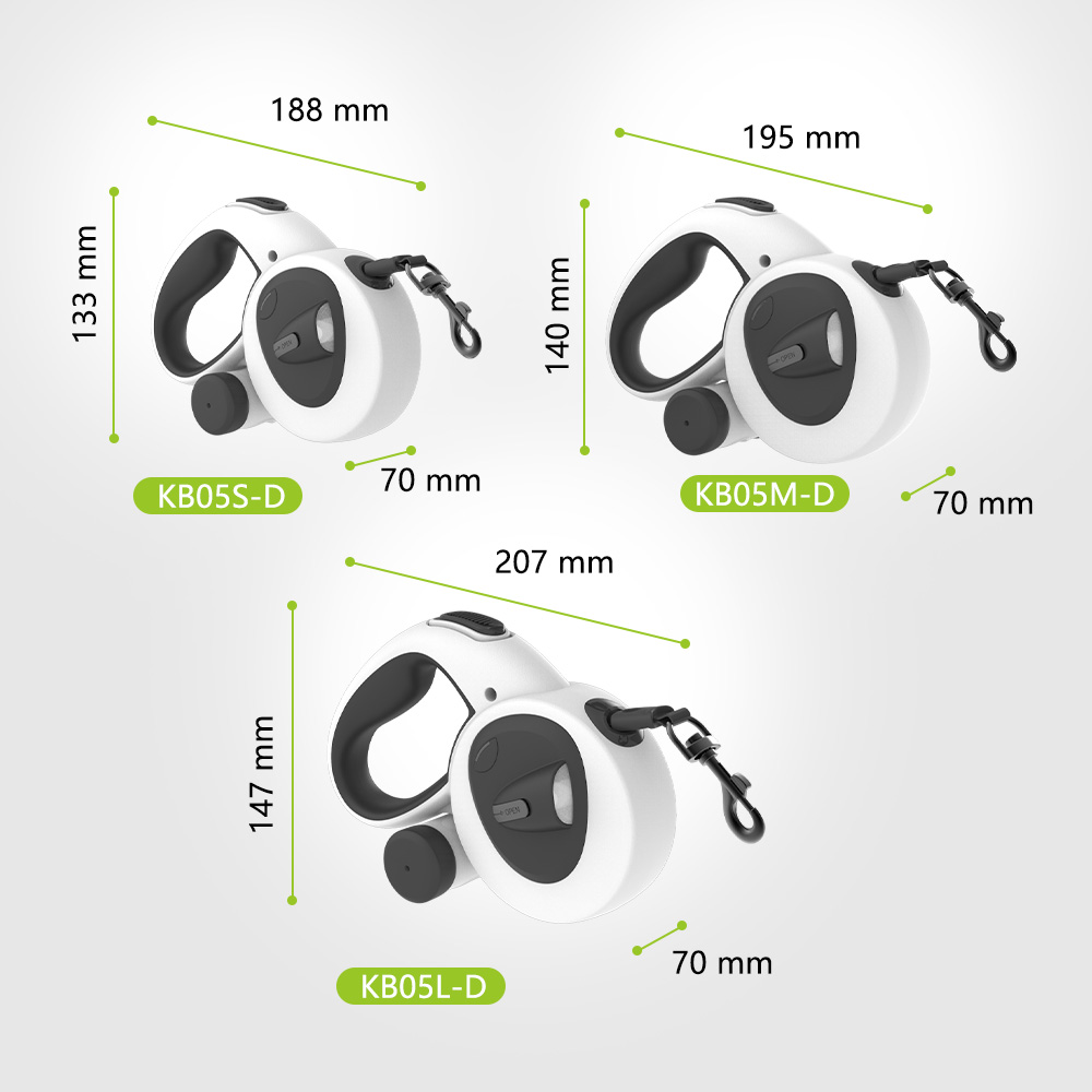 USB-C Rechargeable LED Retractable Dog Leash-02