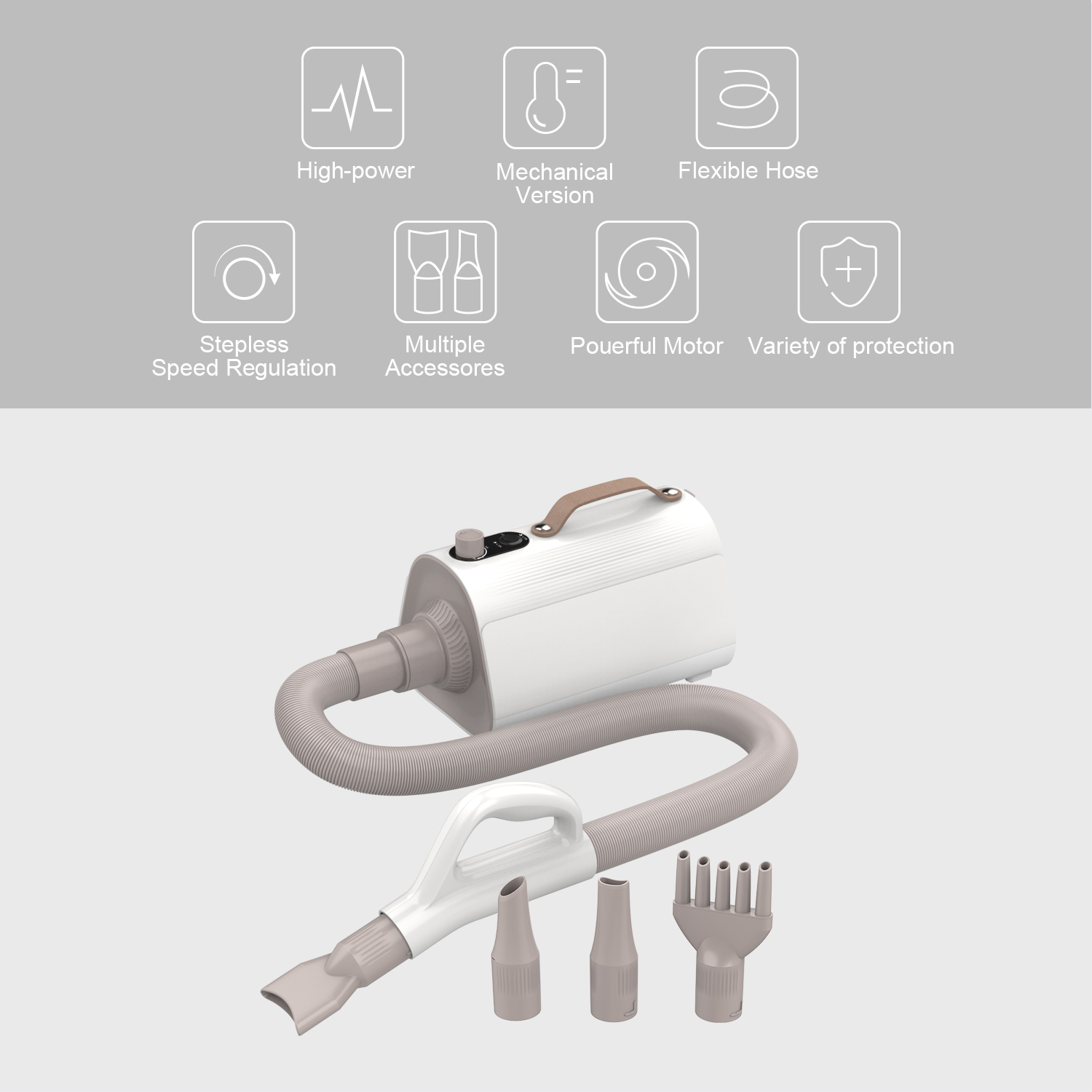 Pet Hair Dryer with Stepless Control Knob-03