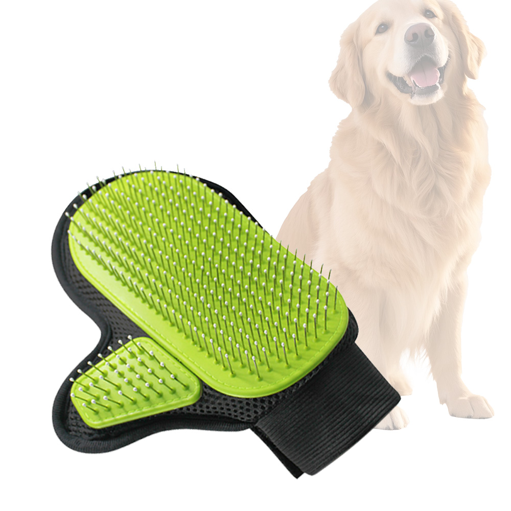 Pet Grooming Glove with Tipped Pin Brush-01