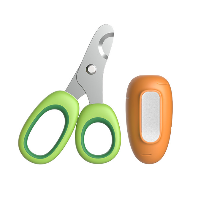 Carrot-Shaped 2-in-1 Pet Nail Clipper Set with File for Cats, Small Pets & Birds【0104-031】