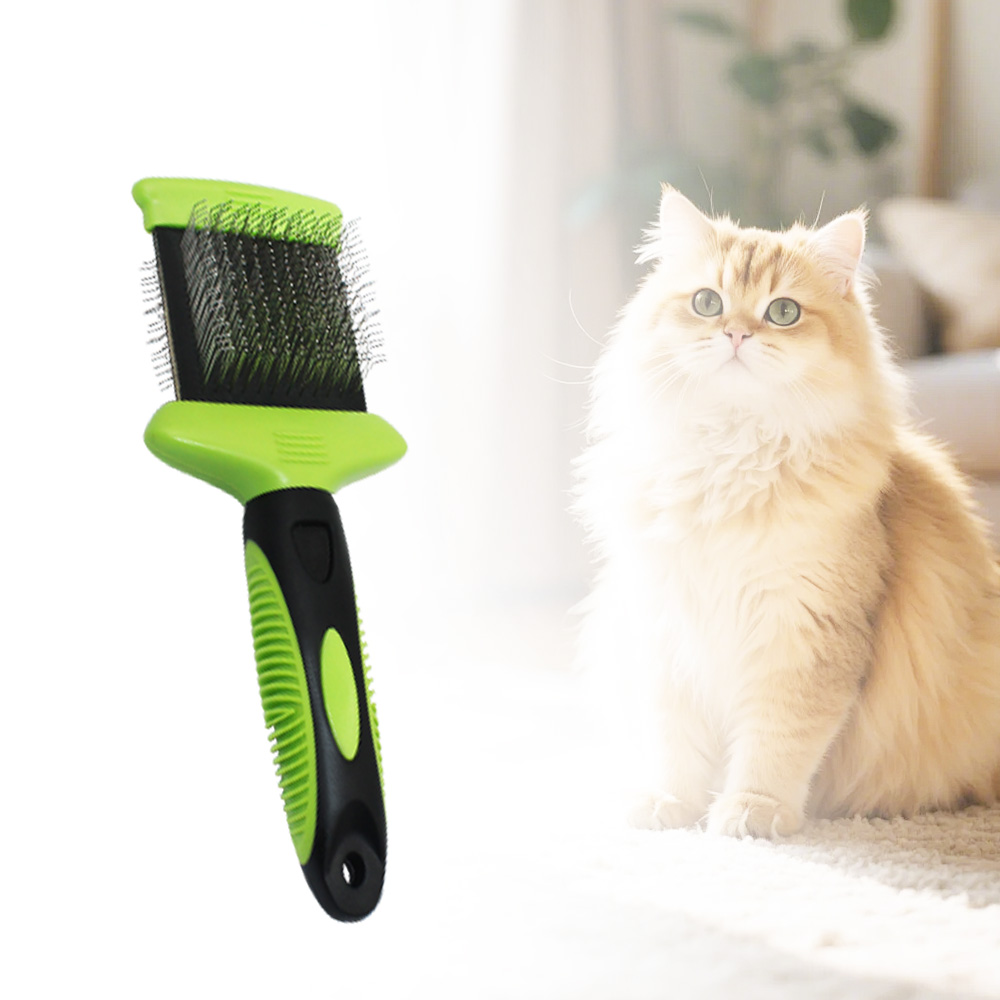Double-Sided Flexible Pet Slicker Brush -01