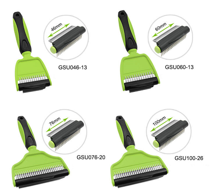 2-in-1 Undercoat Rake & Deshedding Tool for Dogs and Cats 【GSU046-13/ GSU060-13/ GSU076-20/ GSU100-26】